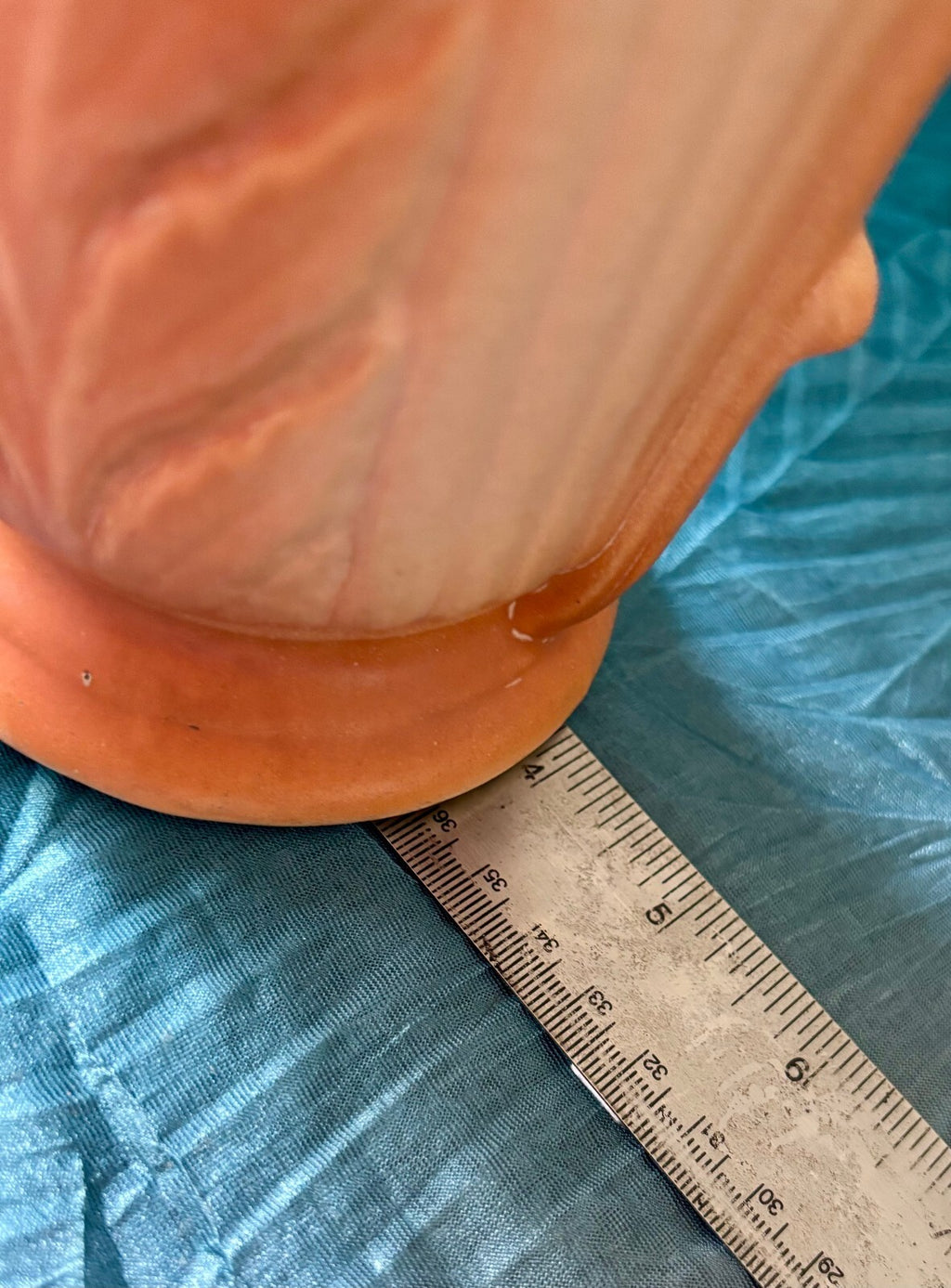 Robinson Ransbottom RRP 716 Vintage Pottery Vase Peach Floral USA 8"