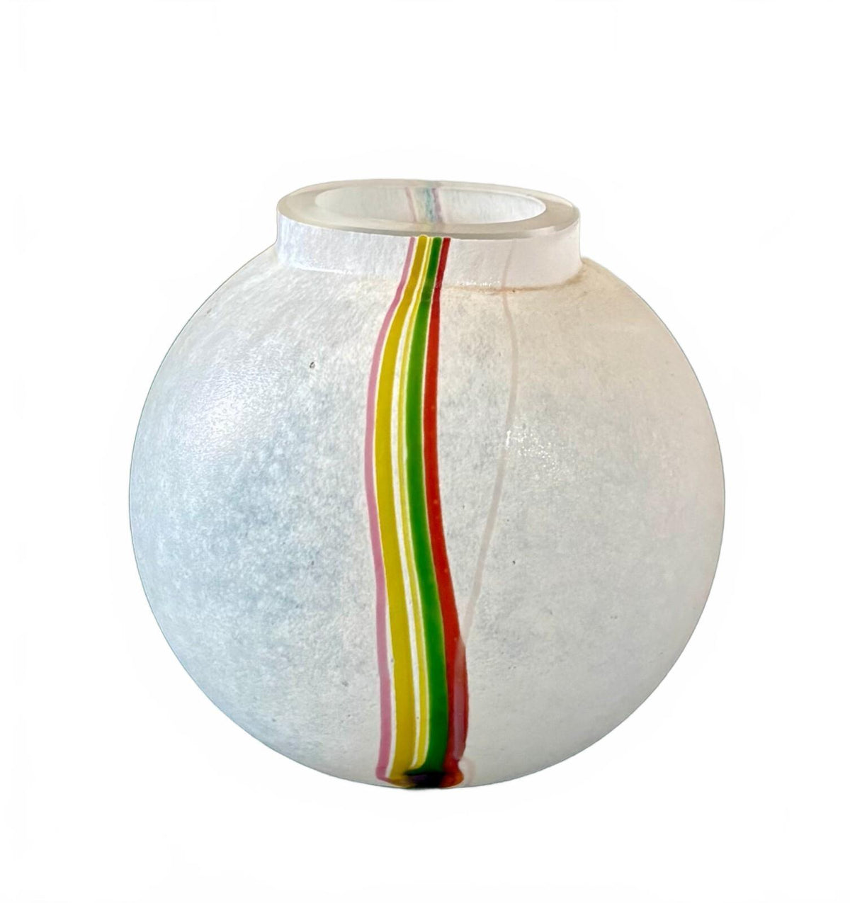 Vintage Kosta Boda Bertil Vallien Rainbow Mini Art Glass Vase Sweden MCM