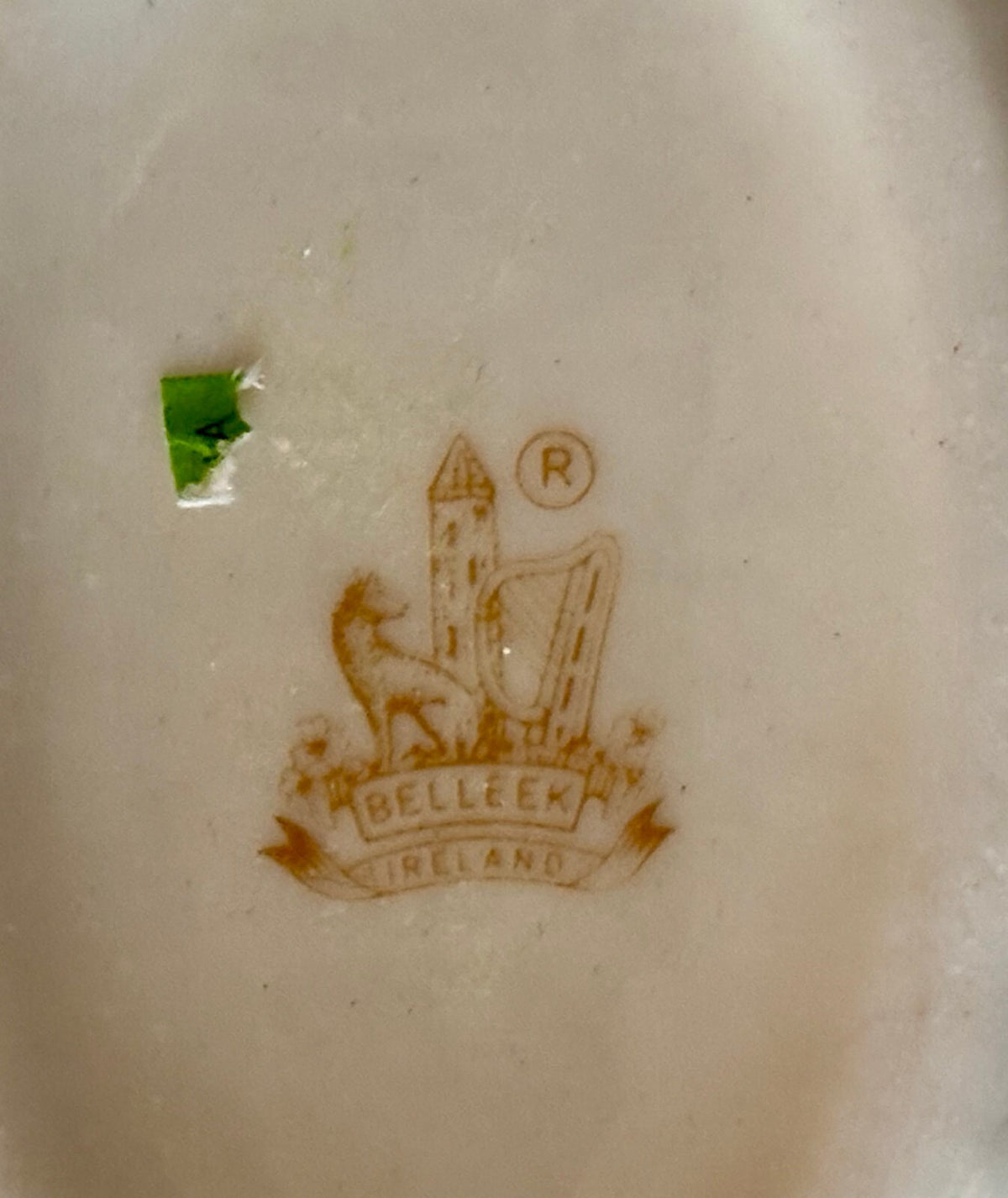 Vintage Belleek Ireland Swan Planter Creamer 7th Mark Yellow Lustre Porcelain