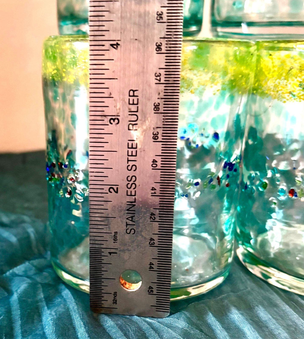 Jaakko Liikanen JL Finland Set 4 Art Glass Tumblers Hand Blown Finnish Glass