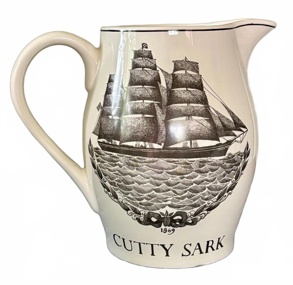 Vintage 1986 Cutty Sark Scotch Whisky Ceramic Pub Pitcher Nautical Barware